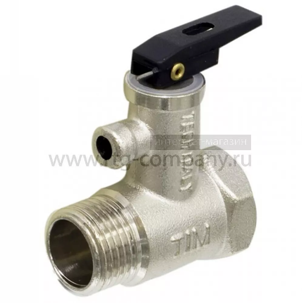 Клапан предохранительный для водонагревателей с ручкой сброса 1/2" - 7 бар BL5812 (TIM)