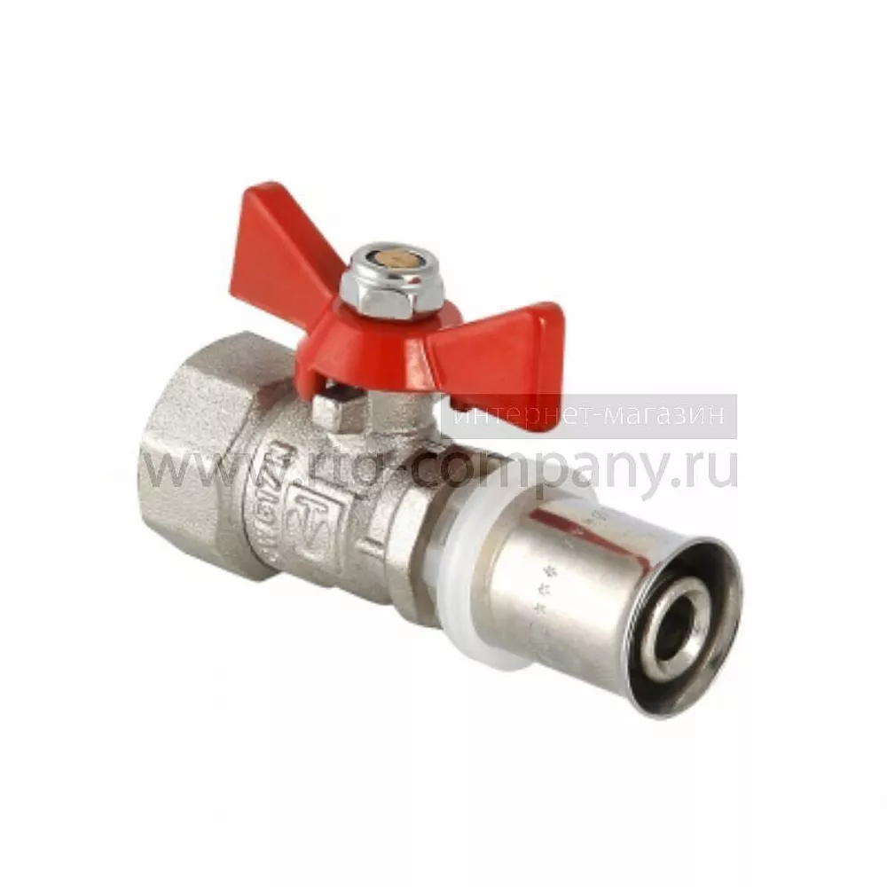 Кран шаровый под пресс ВР внутренняя резьба 16*1/2" (Valtec VT.242) уп 12 шт