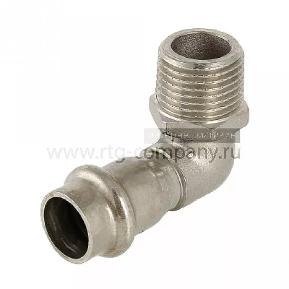 Угольник из нержавеющей стали НР 22х3/4 с наружной резьбой Valtec, (VTi.953) (уп. 5 шт)