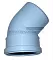 Отвод для водостока ПП 110*45º мм Синикон Rain Flow с раструбом голубой (уп.20 шт)