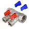 Коллектор с отсекающими шаровыми кранами 2 выхода 1" * 1/2" (VTc.580.N) (Valtec)