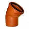 Отвод канализационный  ПП 110*15º мм с раструбом рыжий (наружный) (уп.70 шт)