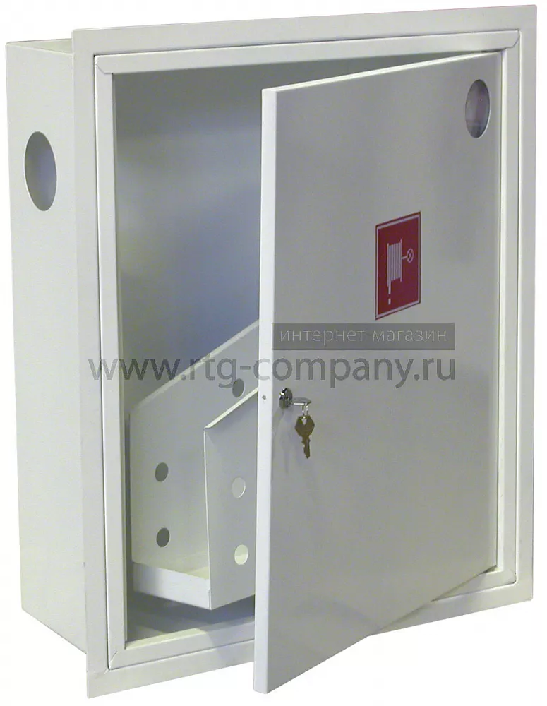 Шкаф пожарный ШПК 310 ВЗБ 540х650х230 встраиваемый, закрытый, белый (Россия)