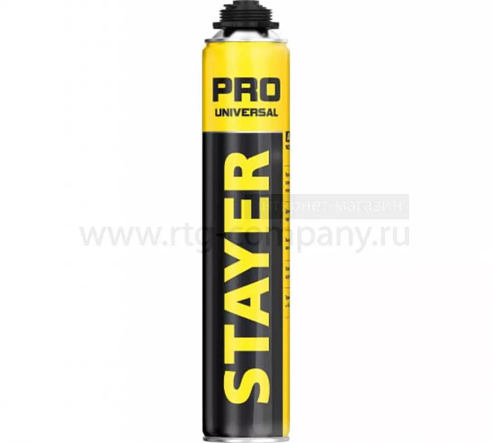 Пена монтажная STAYER PRO (750 мл) всесезонная профессиональная (уп.12 шт) (под пистолет) выход до 35л.